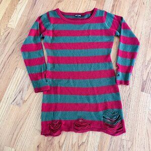 Hot Topic Nightmare On Elm Street Freddy Krueger Sweater Dress  Size M Bodycon
